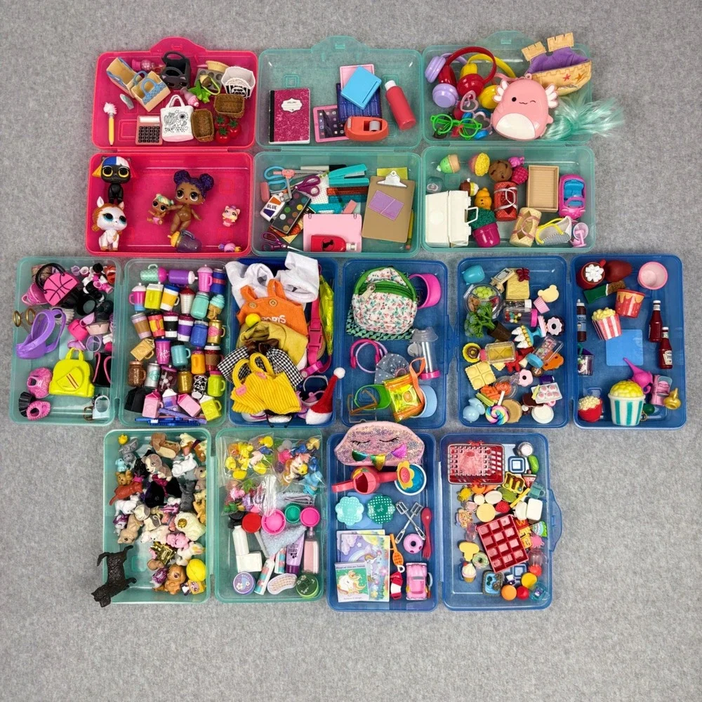 Huge Miniature Doll Accessories Lot LOL Surprise Barbie Shopkins OG More